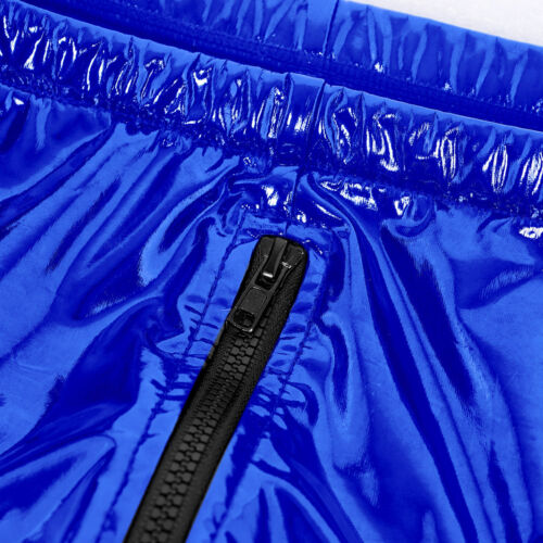 UK Mens Wet Look PVC Leather Briefs Drawstring Low Rise Zipper Underpants Thongs - Picture 37 of 58