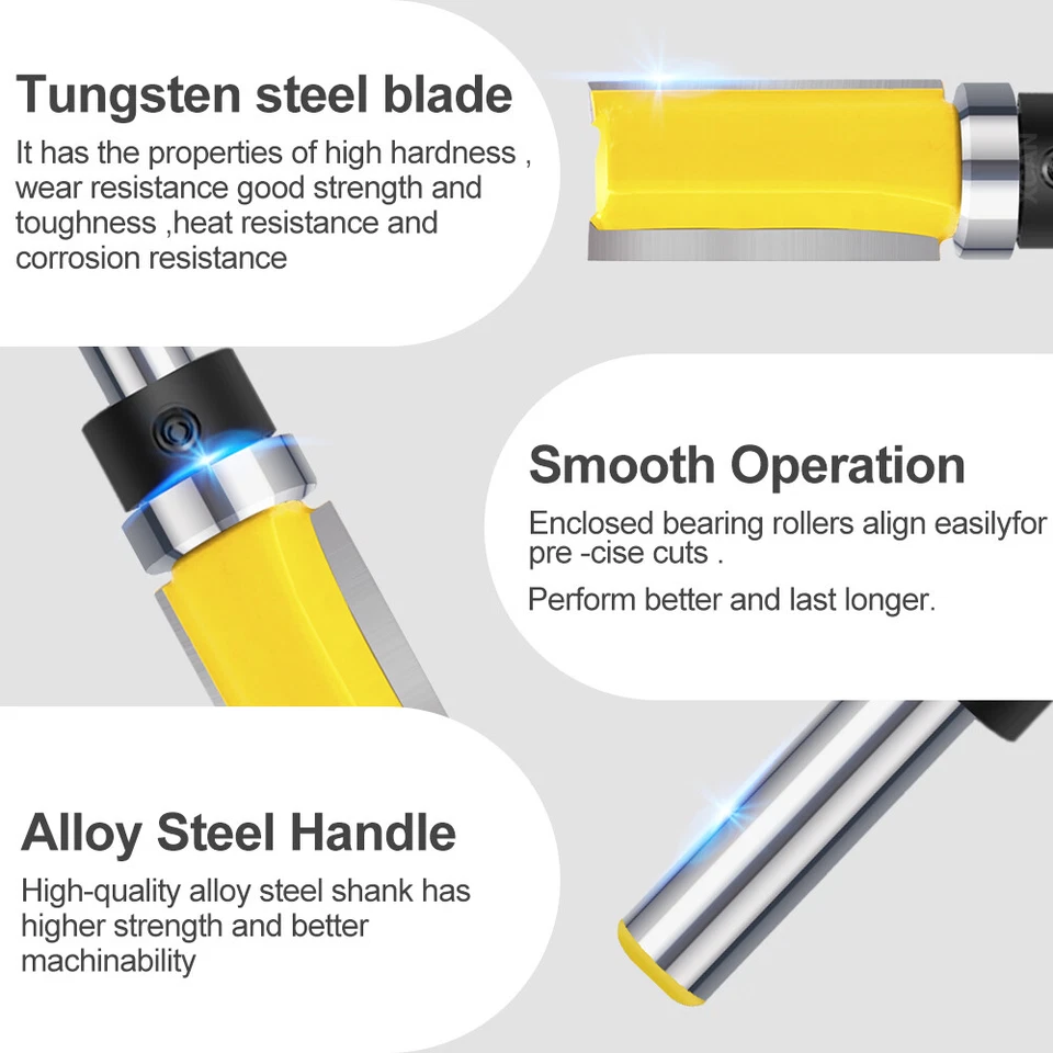 8mm Schaft Nutenfräser Oberfräse Bündigfräser Schaftfräser Holzfräser Nutfräsen - Bild 3 von 4