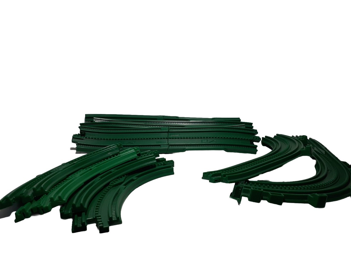 Fisher Price Geo Trax Green Replacement Tracks, Curves, Elevated, 10 Pcs