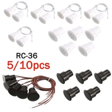 5/10Pcs Recessed Wire Door Contact Sensor Alarm Magnetic Reed Switch RC-36 NC US