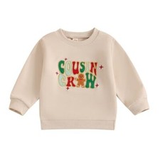 Toddler Girl Boy Christmas Outfit Long Sleeve Sweatshirts 12-18 Months C-khaki