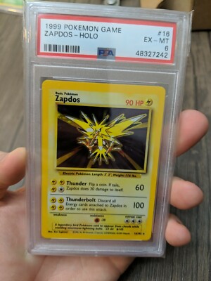 1999 サンダー　Base Set ARS8 英語版 Zapdos 1999 Pokemon Base Set Zapdos Holographic card #16/102 PSA 6 EX-MT
