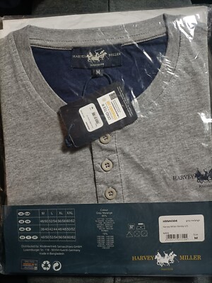 Harvey Miller Polo Club Poloshirt Gr.M Baumwolle Grau, Original Verpackt