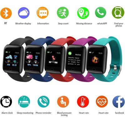 116 Plus Smart Bracelet Watch Color Screen Heart Rate Blood Pressure Monitoring
