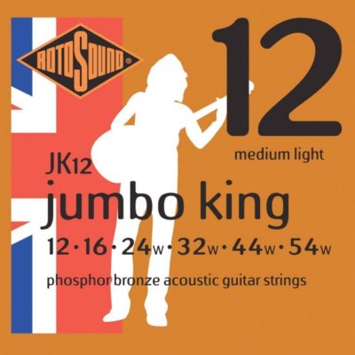 Rotosound JK12 Jumbo King Phosphor Bronze Akustiksaiten 12-54