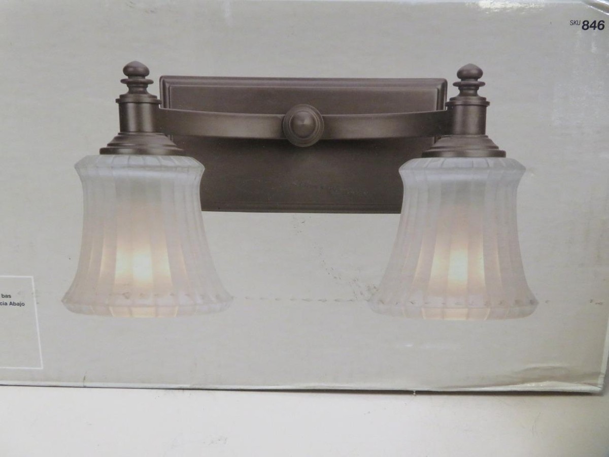 Hampton Bay Kenning 2-light Dutch Bronze Bath Sconce 15262