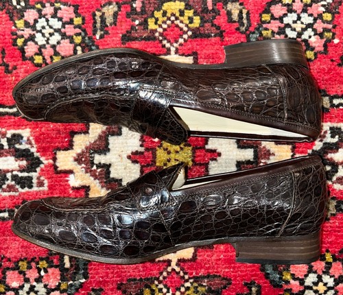 Vintage Womens Saks Fifth Avenue Folio Brown Genuine Crocodile Loafer, Sz. 6.5M - Picture 5 of 12