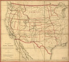 22" x 24" 1855 Map of Map of routes for a Pacific railroad