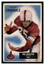 1955 BOWMAN FOOTBALL MAX BOYDSTON #18 ROOKIE CARD CHICAGO CARDINALS MID GRADE. rookie card picture