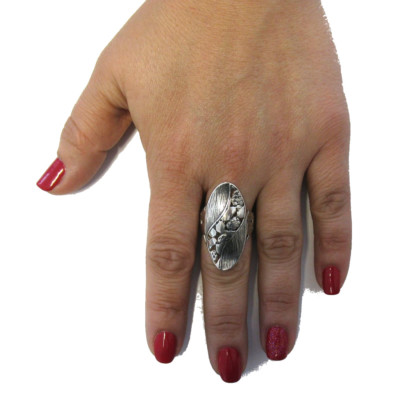Genuine Solid Sterling Silver Ring - 925 Hallmarked, Handmade Statement Ring, Adjustable Size