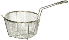 Steel Round Wire Fry Basket 8inch Medium Nickelsilver