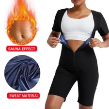 Women Body Shaper Sweat Sauna Suit Slimming Jumpsuit Sport Bodysuit Shapewear US