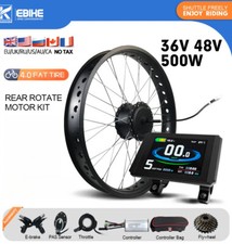 36V48V 500W Snow E-Bike Conversion Kit Brushless Motor Rear Wheel 20-26inx4.0