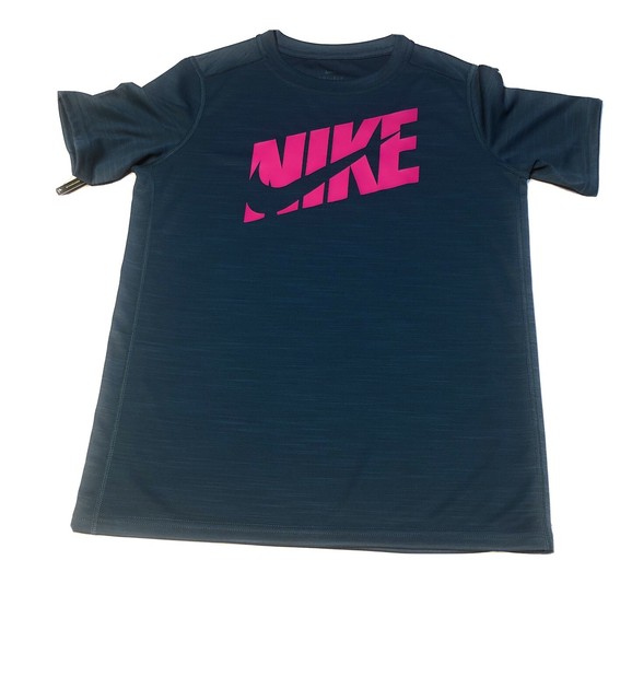 Nike Midnight Turquoise / Fire Pink Boys T-Shirt Medium | eBay