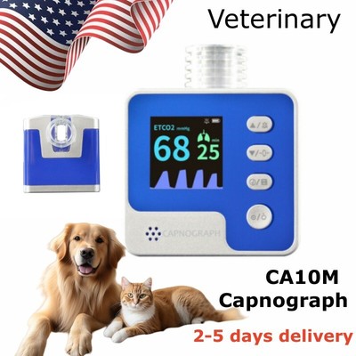 VET Animal Capnograph Mainstream EtCO2 AWRR End-tidal CO2 Respiratory Monitor