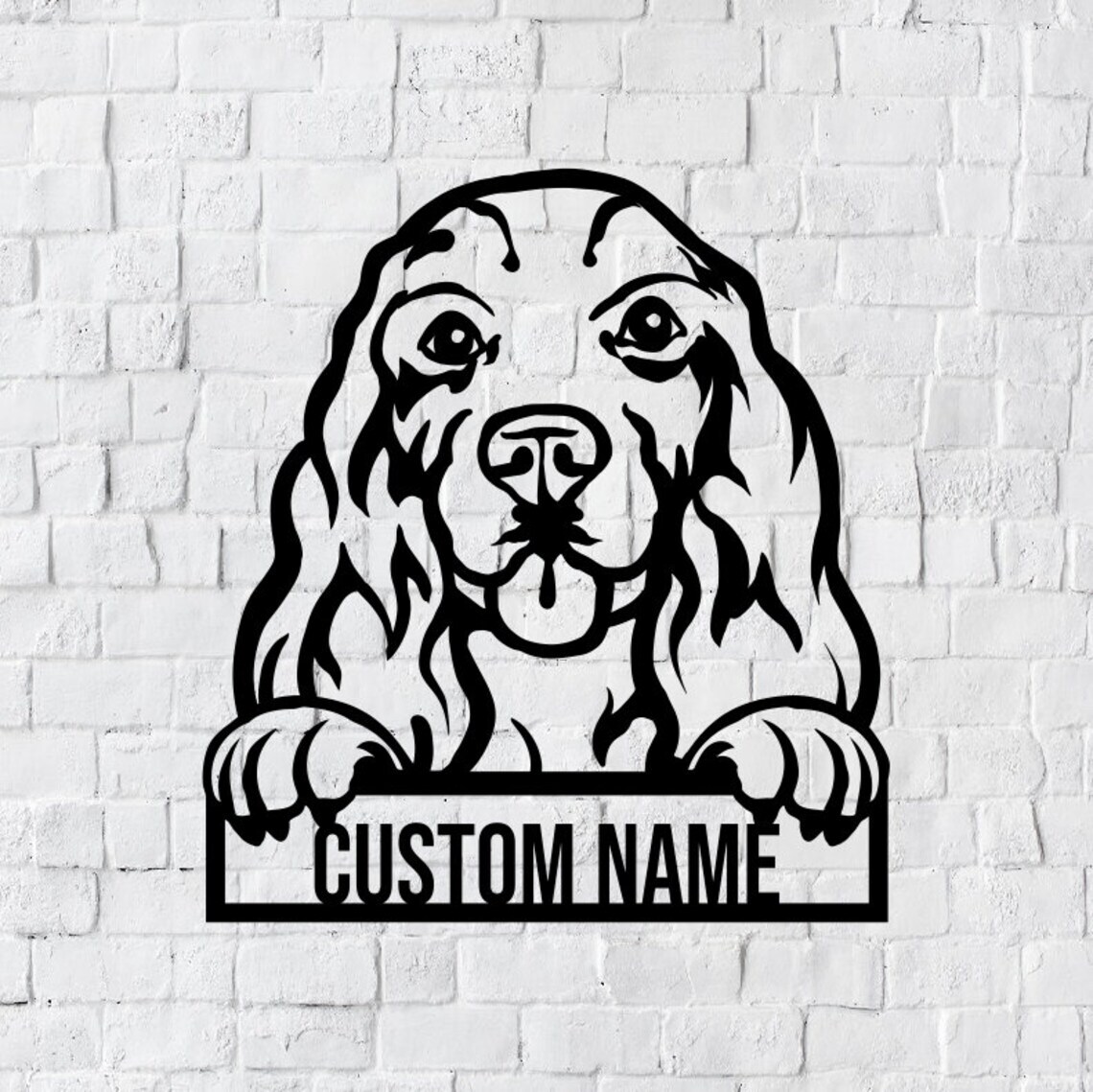 3D Metal Acrylic Silhouette Wall Art - Custom Spaniel Dog Decor USA-image