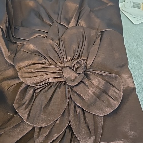 Jessica Mclintock Dress Womens 12 Brown Coco Sleeveless Flower Dinner Preppy - Picture 4 of 7