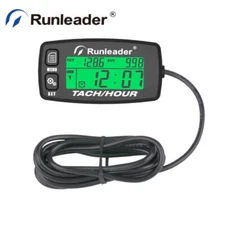 Digital Self Powered Hour Tach Meter Tachometer Battery Replaceable Maintenance