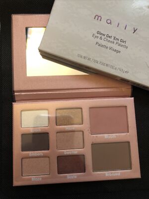 Mally Glow Get 'Em Girl Eye and Cheek Palette 14.8g NIB 6 Eye & 2 Face Shades