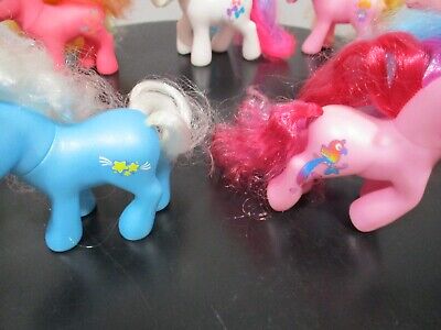 Lot of 7 c 2000s My Little Pony Characters with Hair Toys