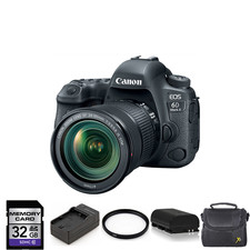 Canon EOS 6D Mark II DSLR Camera with 24-105mm  2 Batteries, 32GB  More