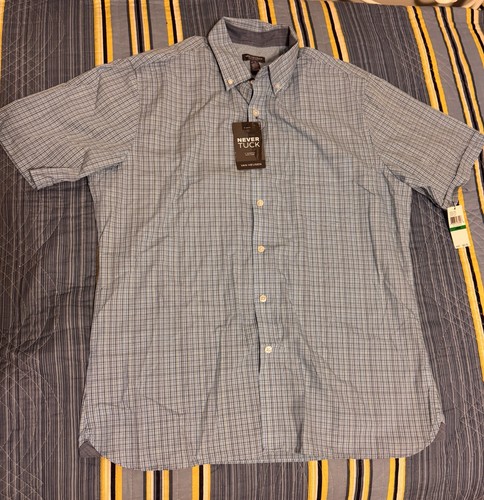 2 Van Heusen Never Tuck Mens Shirt Slim Fit L (16 - 16 1/2) New w tags - Picture 4 of 10