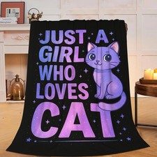 Cat Throw Blanket Lovely Kitten Pet Just A Girl Who Loves Fleece 40x50 Inch