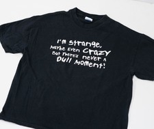 Vintage 90s Crazy T Shirt Size XL Funny Humor Kidcore Dad Jokes Black
