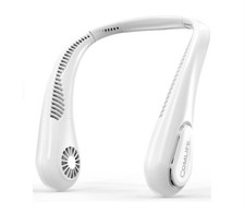 COMLIFE Portable Bladeless Neck Fan 5000mAh Rechargeable Battery 3 Speed White