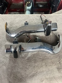MG Midget Rear Chrome Bumpers with Brackets number plate Lamps. Good Condition
