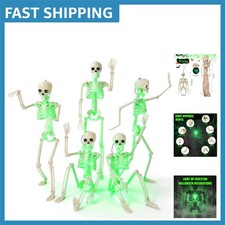5 Pack 16" Movable Skeletons - Light Up Halloween Decor for Indoor  Outdoor