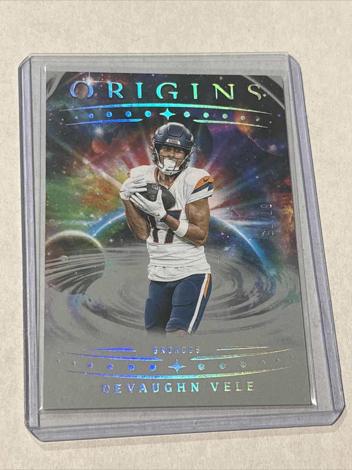 2025 Panini Origins Devaughn Vele #75 Silver Parallel 67/75 Denver Broncos