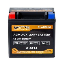 Weize Aux14 Agm Auxiliary Car Battery 200cca Bci Group 400 Battery