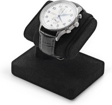 Single Watch Stand Display with Microfiber Lining - Compact Watch Holder Black