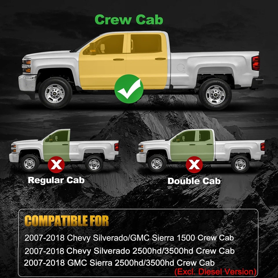 Vijay For 2007-2018 Chevy Silverado 2500HD/3500HD Running Boards & Step Bars Foto 2 de 4