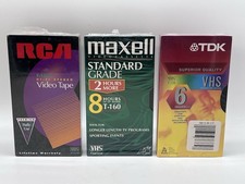 Mixed Lot of 3 Maxell, RCA TDK Blank VHS Video Tapes 6/ 8 Hours NEW SEALED