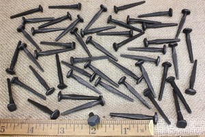 1 1/2" Rosehead 50 Nails Square Wrought Iron Vintage Rustic Decorative Historic
