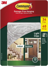 Indoor/Outdoor 36 Plastic Light Clips and 40 Strips - Clear 0.46 per strip