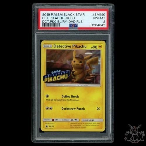 Detective Pikachu Stamped #SM190 PSA 8 Pokemon 2019