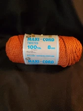 Maxi Cord Twisted Polypropylene 8mm 100 Yards Burnt Orange Macrame Crafts