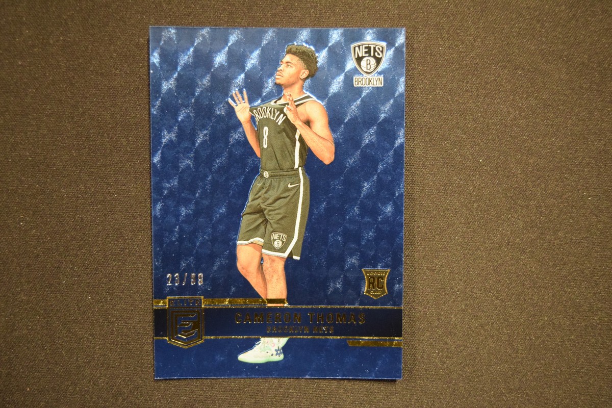Cameron Thomas 2021-22 Panini Donruss Elite Blue /99 Rookie Parallel #222 Nets
