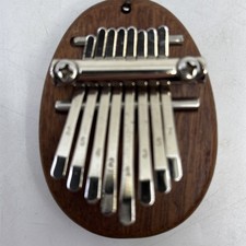 8 Keys Mini Kalimba Portable Wooden Finger Harp Thumb Piano Musical Keychain EUC
