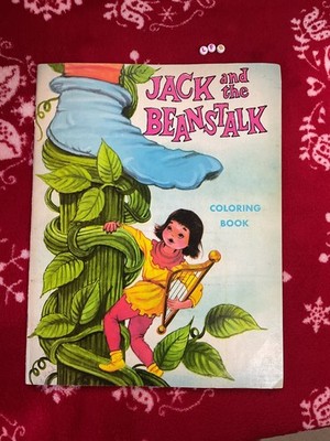 Vintage  Colouring Book Unused Retro JACK AND THE BEANSTALK