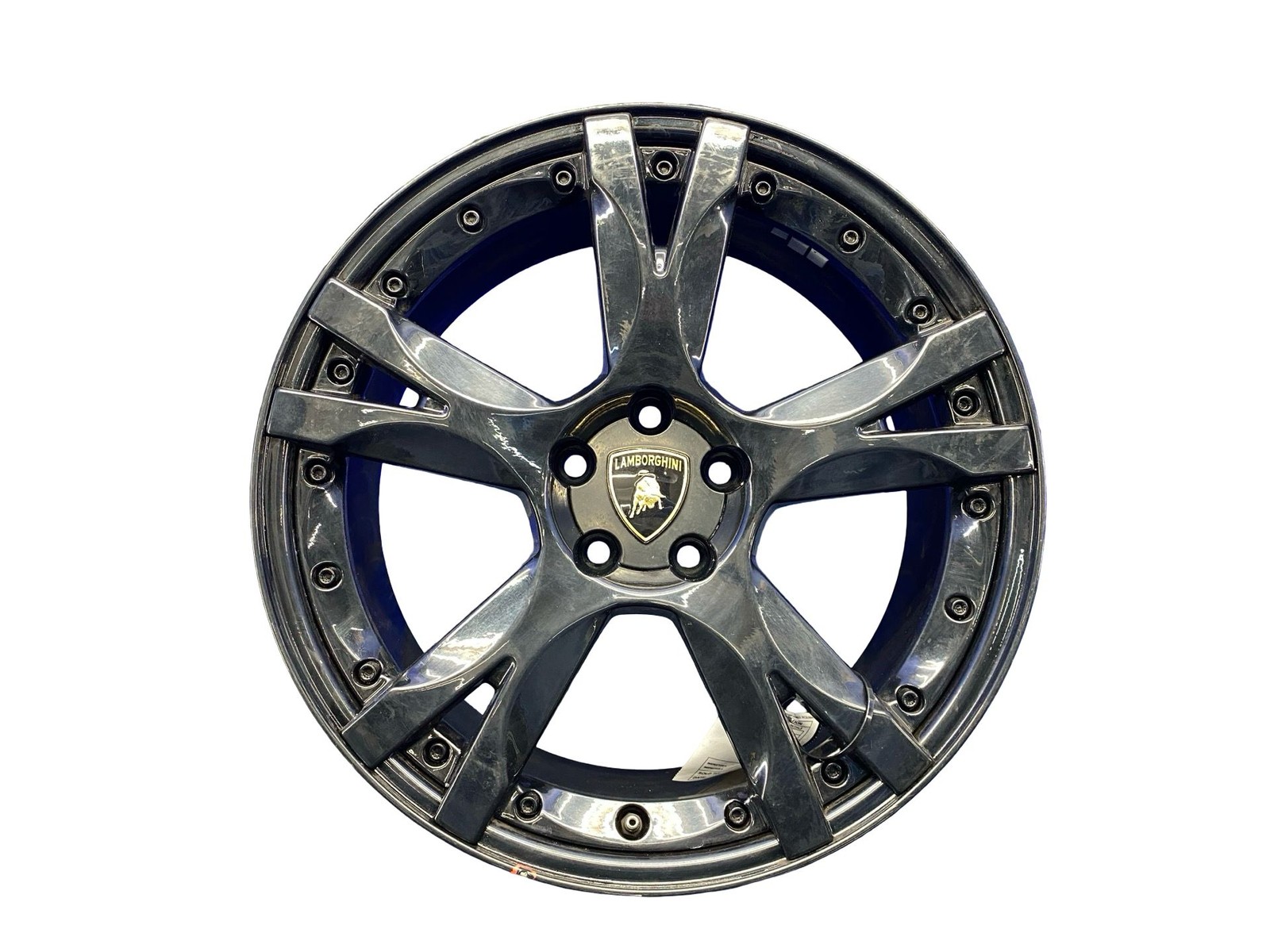 04-14 LAMBORGHINI Gallardo Spyder 19X8.5 Front 5 Spoke Callisto Wheel Black