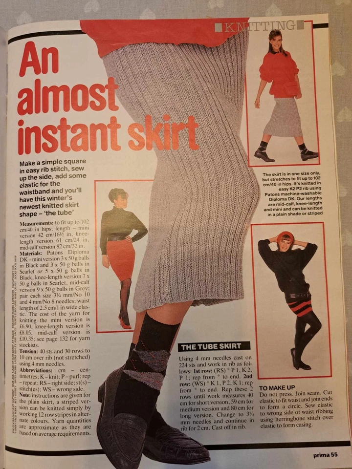 VINTAGE PRIMA MAGAZINE NOVEMBER 1986 SEWING & KNITTING PATTERNS, HANDICRAFTS - Image 4 of 4