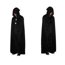 Spooky Outfit Grim Reaper Cloak Robe Costume Halloween with Hood