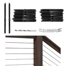 Muzata 40er-Pack schwarz Kabel Geländer Swage Lag Schrauben für Holzpfosten 1/8 Zoll