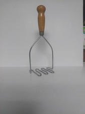 Wood Handle Potato Masher Vintage Kitchen Tool 10 Inch