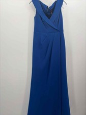 Pre-Owned Adrianna Papell Blue Size 6 Maxi Evening Gown