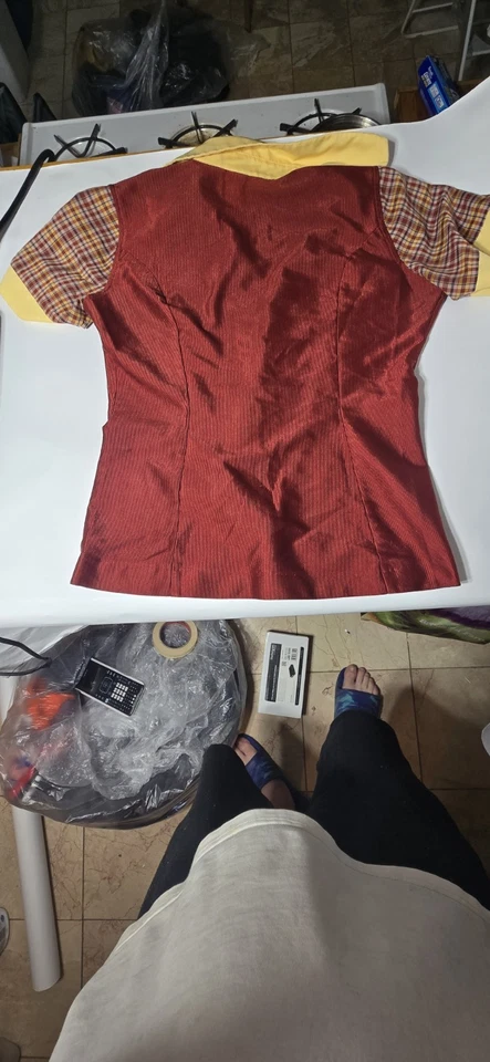 Vintage 70's 80's Burger King Employee Uniform Red Plaid - Image 4 of 4